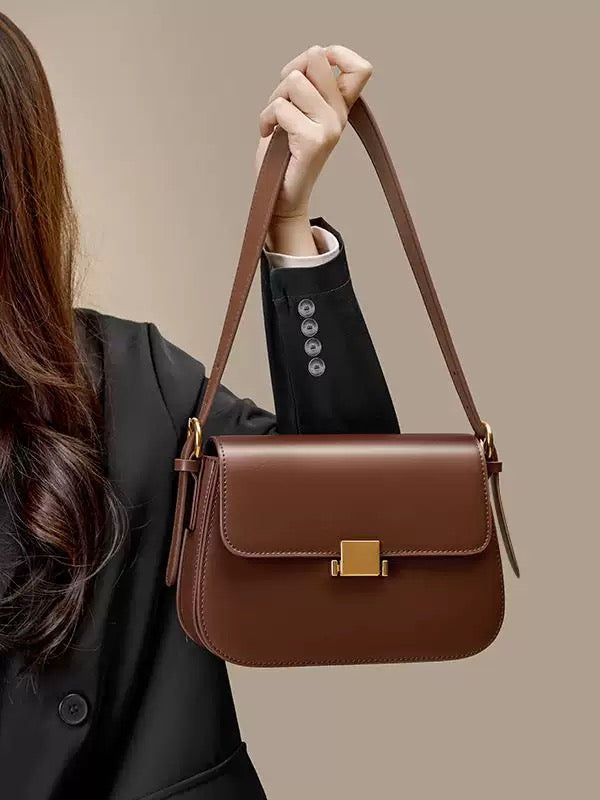 High end niche design armpit bag genuine leather women's bag 2026 new spring/summer fashion tofu bag single shoulder crossbody bag