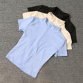 Daily casual tight fitting short T-shirt jacket short sleeved women's fitness clothes quick drying breathable slimming cycling clothes