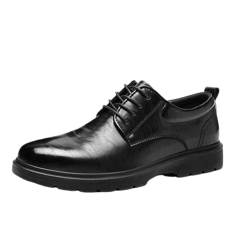 Cross border e-commerce Spring and Autumn men's leather shoes lace up British thick soled business leather shoes interview groom's wedding men's shoes